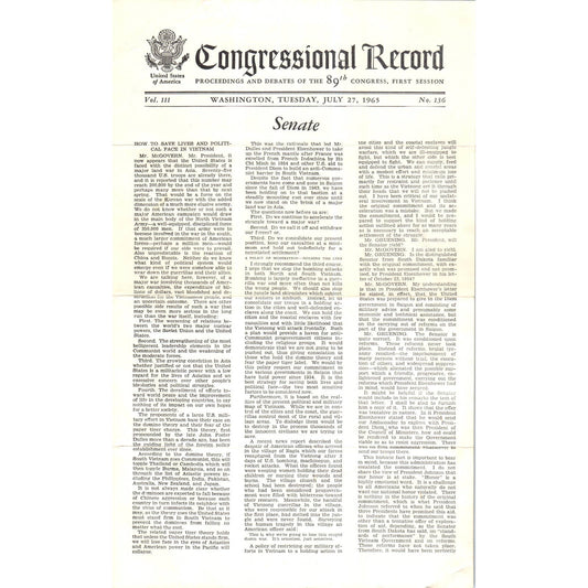 The Congressional Record Jul 27 1965 George McGovern Address on Vietnam TK1-P8