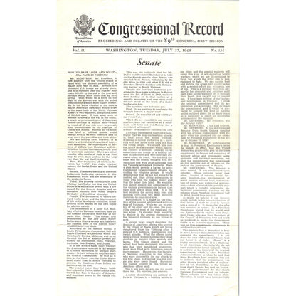 The Congressional Record Jul 27 1965 George McGovern Address on Vietnam B13