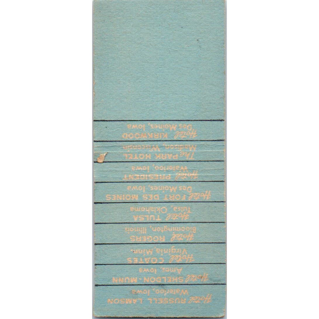 Tangney-McGinn Hotels Advertising Matchbook Cover SA9-M6