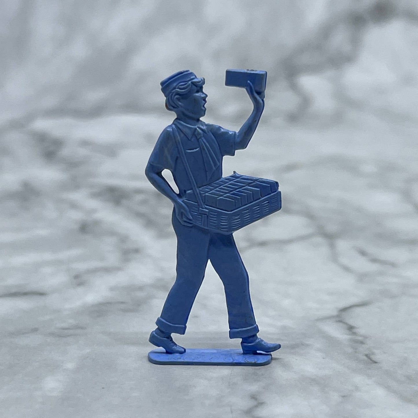 1950s Cracker Jack Prize Toy Blue Nosco Cracker Jack Vendor Stand Up 2” SE7