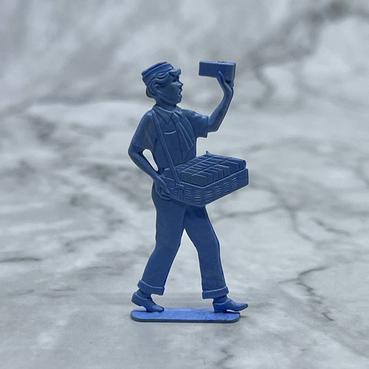 1950s Cracker Jack Prize Toy Blue Nosco Cracker Jack Vendor Stand Up 2” SE7