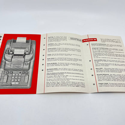 Vintage Addo-X Adding Machine Instruction Manual Malmö Sweden D8