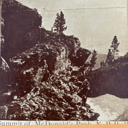 Summit of McDonald's Peak Mission Mts Montana Antique Stereoview Card TJ9-V2