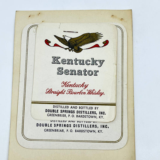 Kentucky Senator Bourbon Whiskey Label Set of 2 Double Springs Greenbrier KY