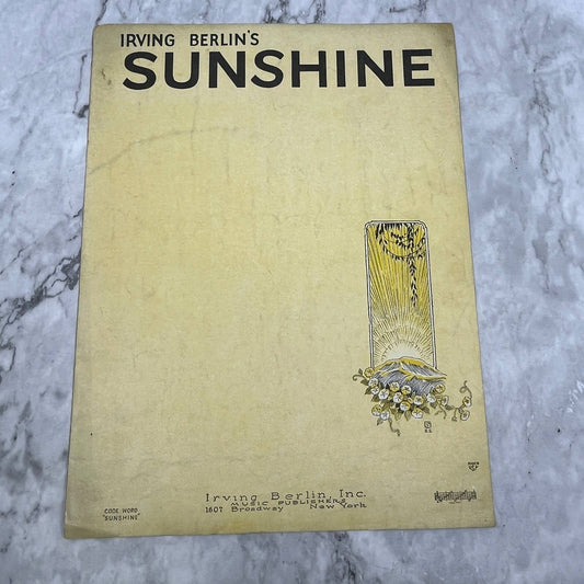 Irving Berlin's Sunshine 1928 Sheet Music TK2-SM4