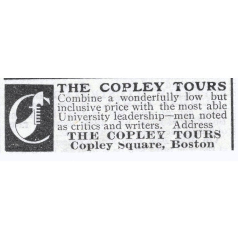 The Copley Tours Copley Square Boston - 1903 Original Ad AK5-S33