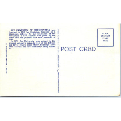 Vtg Postcard University of Philadelphia Quadrangle & Triangle Dormitories TD9-P1