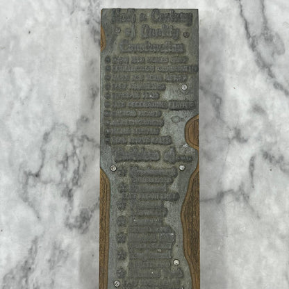 Vintage Printing Printers Block Plate East Providence Construction Builders TJ52