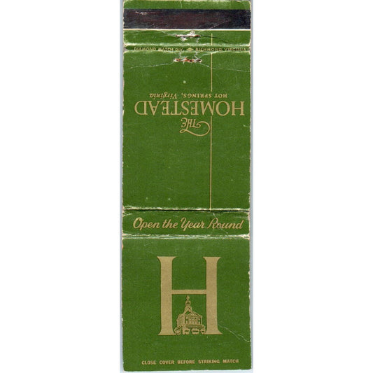 The Homestead Resort Hot Springs Virginia Advertising Matchbook Cover SA1-M8