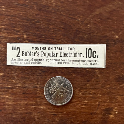 Bubier's Popular Electrician Lynn MA Original Advertisement AD8-P28
