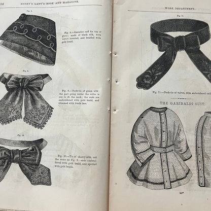 1861 Juvenile Fashions for March Engravings ~12 Pages Godey's Lady's Book D4-7