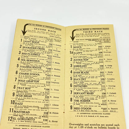 1941 Santa Anita Park Racetrack Official Program & Tickets Los Angeles CA SC6