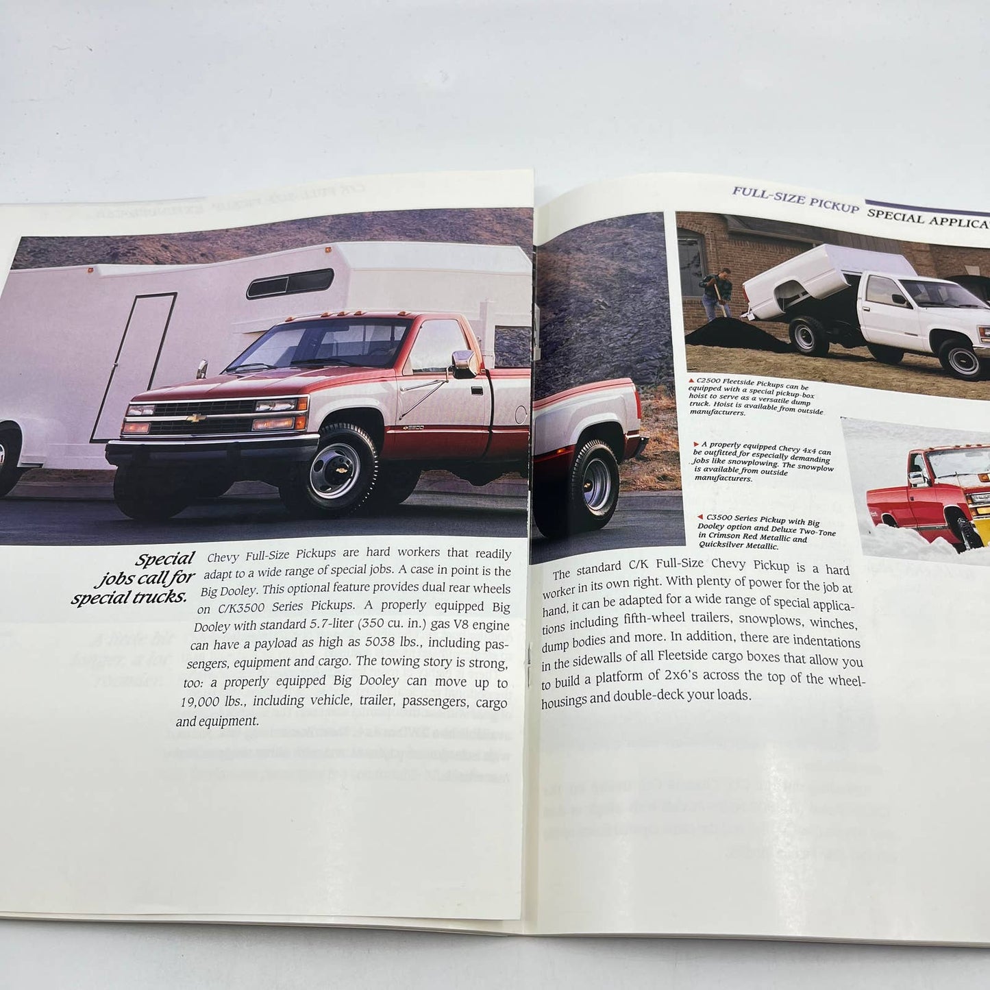 Compact & Full-size 1991 Chevy Trucks Dealers Showroom Brochure TF9