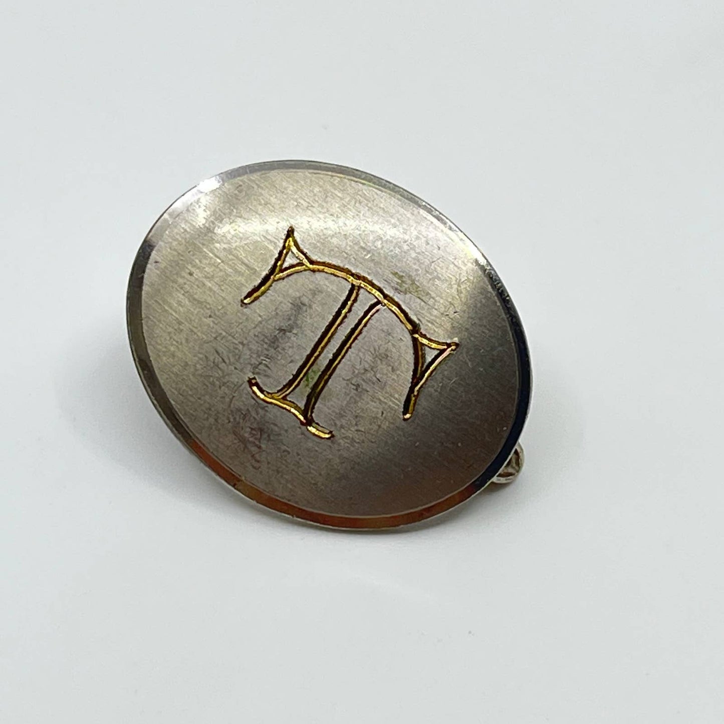 VTG Silver Tone Swank “T” Monogrammed Tie Clip Tie Pin SC3
