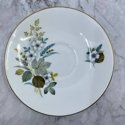 Vintage Fine China Saucer ONLY Royal Dover Turquoise Sage Green Floral TA7-13