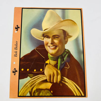 1940s Bob Baker - Dixie Ice Cream Premium Color Movie Photo Cowboy Western D3