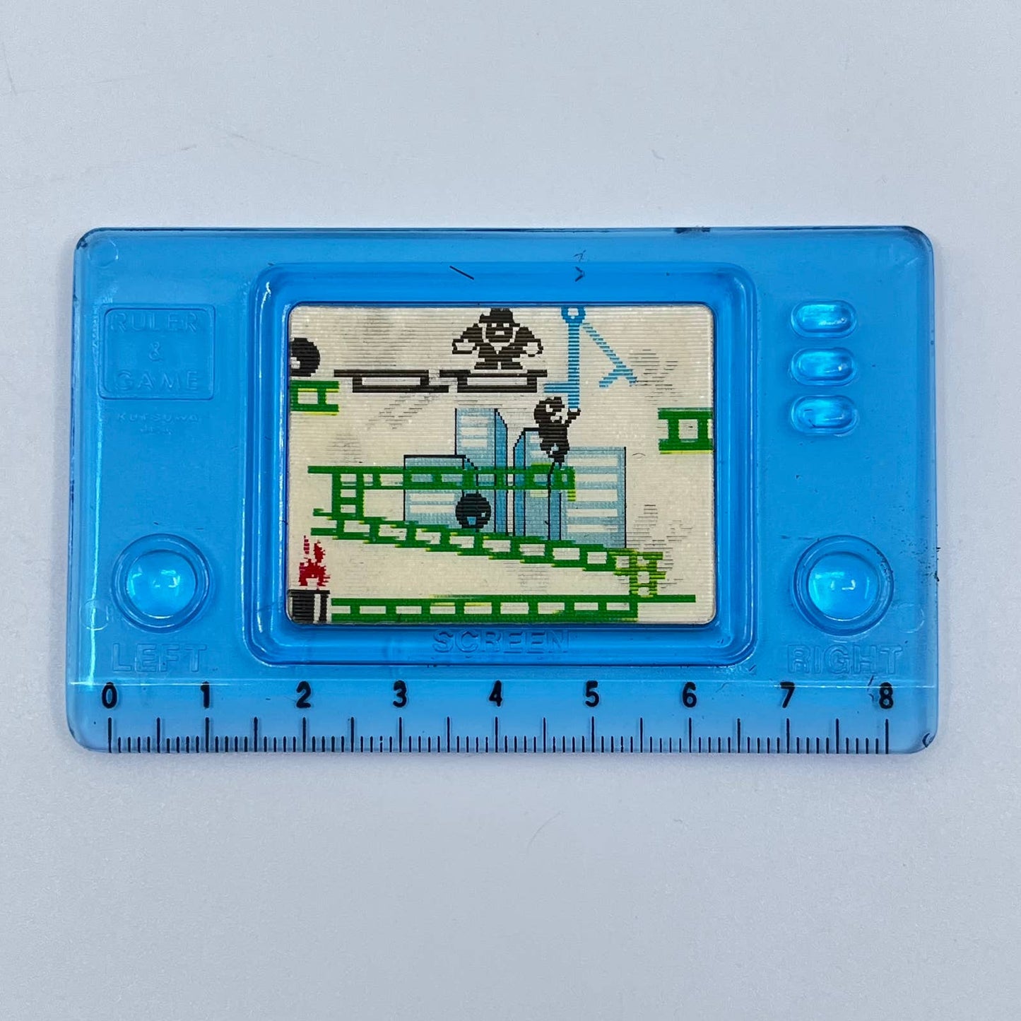 Vintage Ruler & Game Lenticular Arcade Game Blue RARE 3.5” SD3