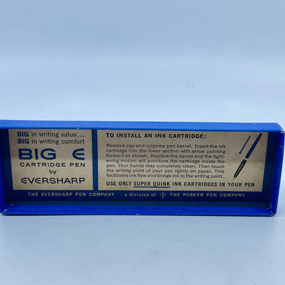 Vintage 1960s Eversharp Big E Cartridge Pen BOX w/ 2 Refill Cartridge TF4