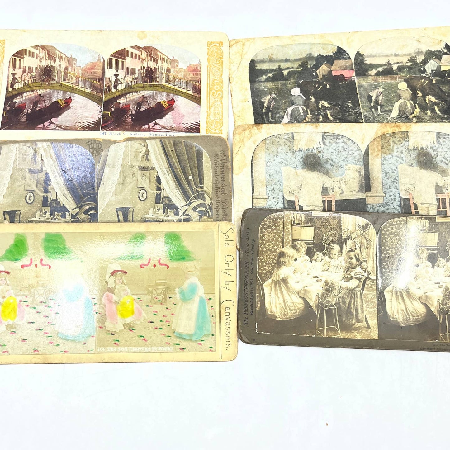 c1900 Lot of 10 Stereo View Cards Featuring VICTORIAN CHILDREN TA9