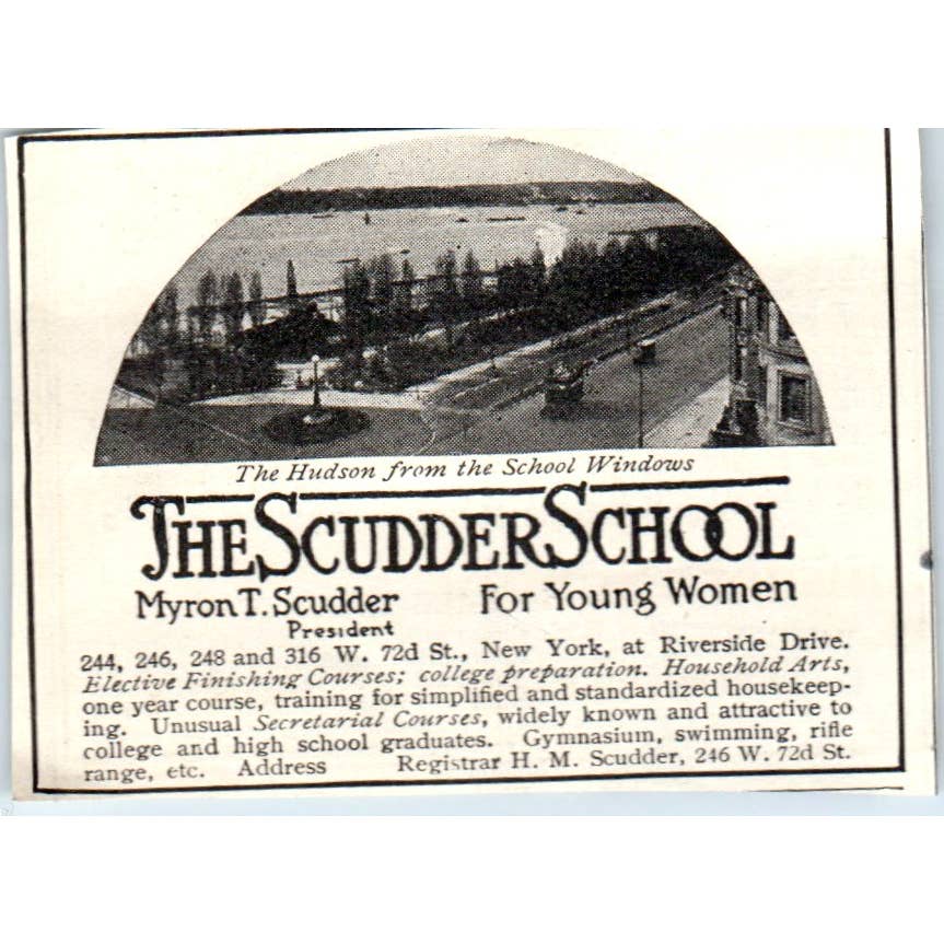 c1920 Harper's Ad - The Scudder School for Young Women Myron T. Scudder EA3