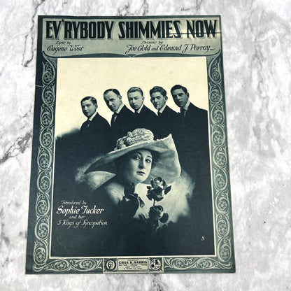 Ev'rybody Shimmies Now Sophie Tucker 1918 Sheet Music TK2-SM2