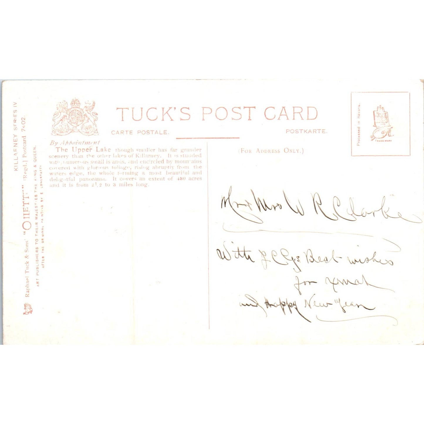 Killarney The Upper Lake Raphael Tuck Oilette Original Postcard TK1-P17