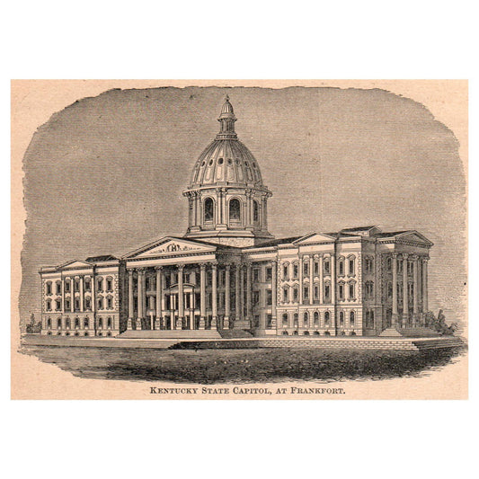 Kentucky State Capitol at Pittsburgh 3.5x5" Original Engraving 1899 TJ8-7