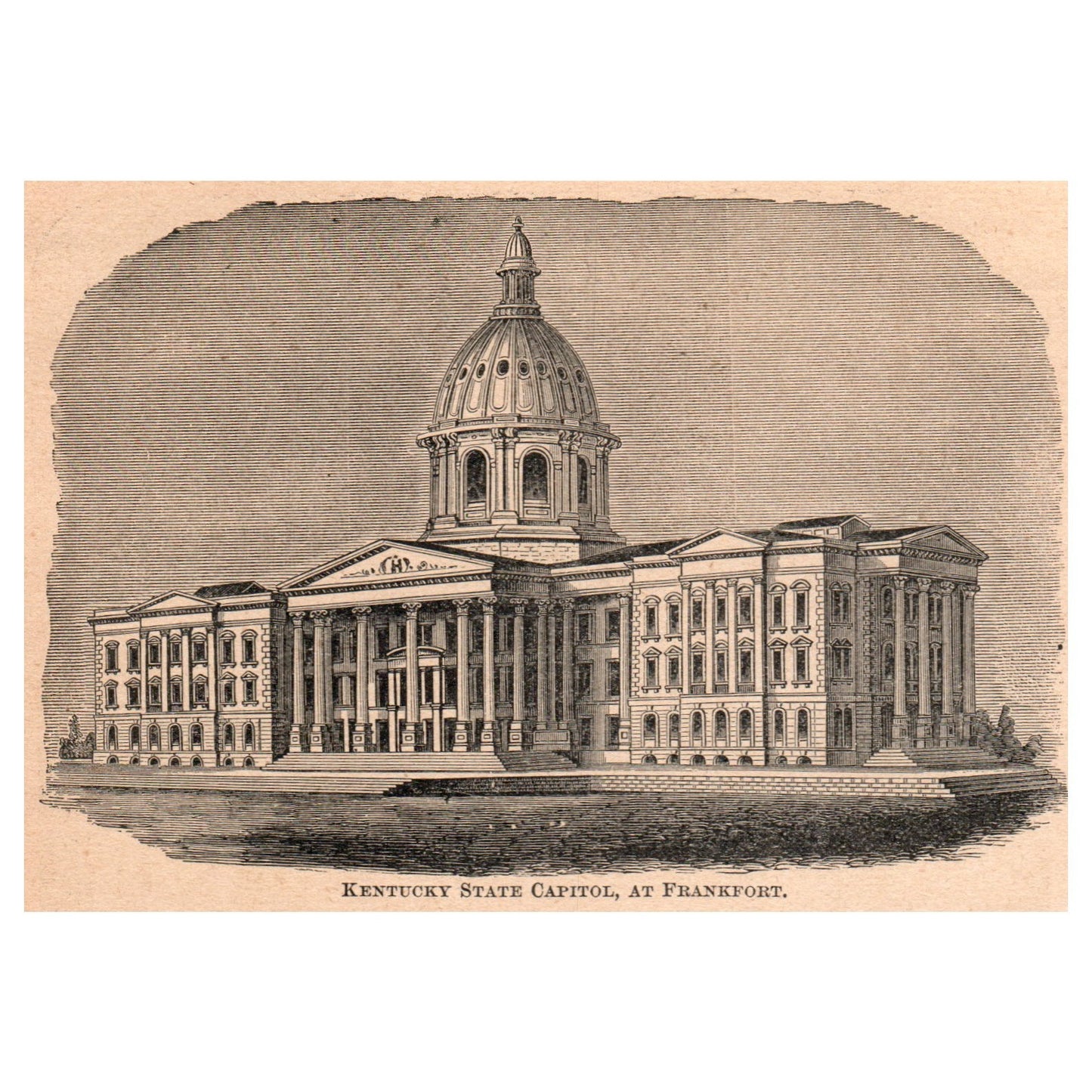 Kentucky State Capitol at Frankfort 3.5x5" Original Engraving 1899 AK5-H6