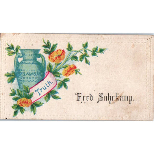 1880s Victorian Calling Card - Fred Suhrkamp - Remember Me SF2