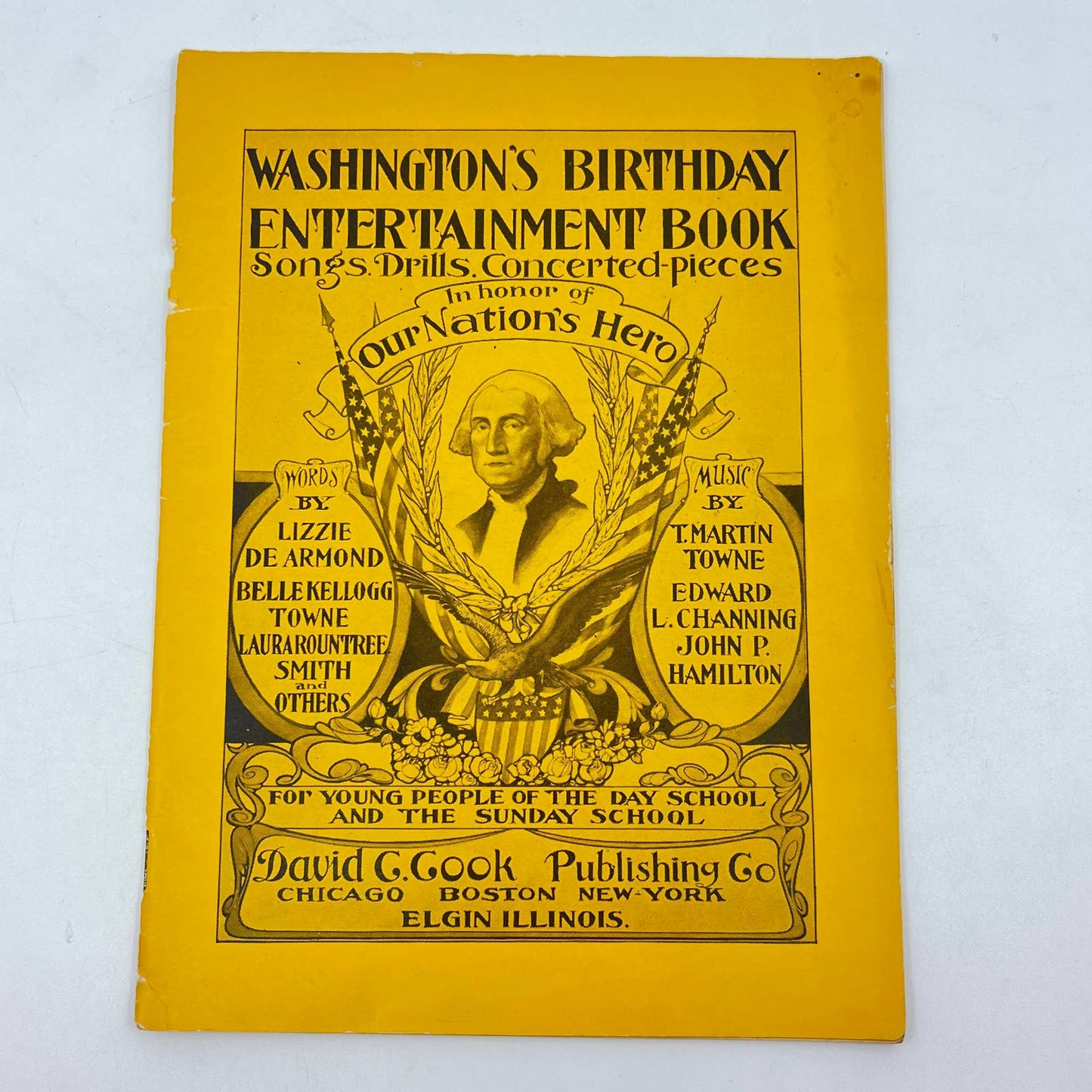 1908 Washington's Birthday Entertainment Book Songs Drills Concerted Pieces TF7