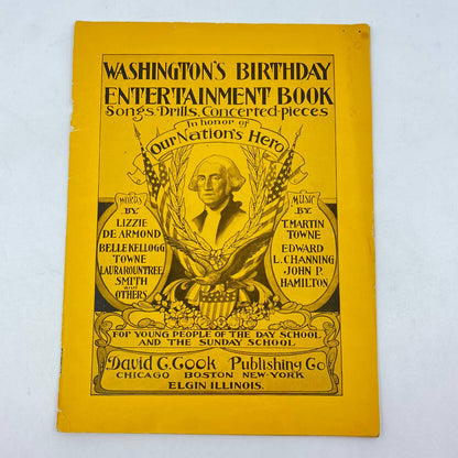 1908 Washington's Birthday Entertainment Book Songs Drills Concerted Pieces TF7