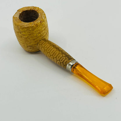 VTG Missouri Meerschaum Corn Cob Orange Lucite Stem 4” Small Smoking Pipe
