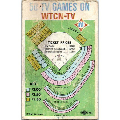 1967 Minnesota Twins Baseball Hamms Pocket TV Schedule TK1-P3