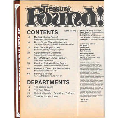 Treasure Found Magazine - Treasure Hunting Gold Metal Detecting Spring 1980 M4