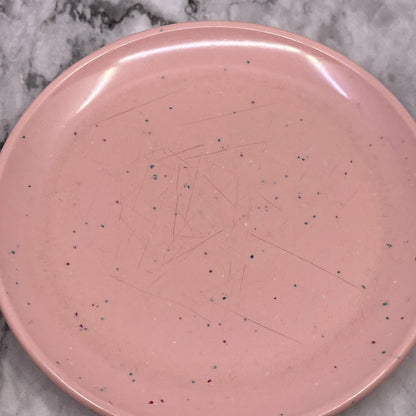 MCM Imperial Ware Speckled Confetti Pink Dessert Plate Set Melmac Malamine TA3