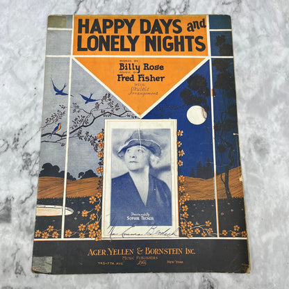 1928 - HAPPY DAYS AND LONELY NIGHTS BILLY ROSE , FRED FISHER - Sheet Music V39-3