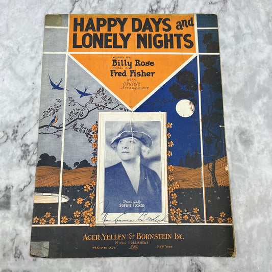 1928 - HAPPY DAYS AND LONELY NIGHTS BILLY ROSE , FRED FISHER - Sheet Music V39-3