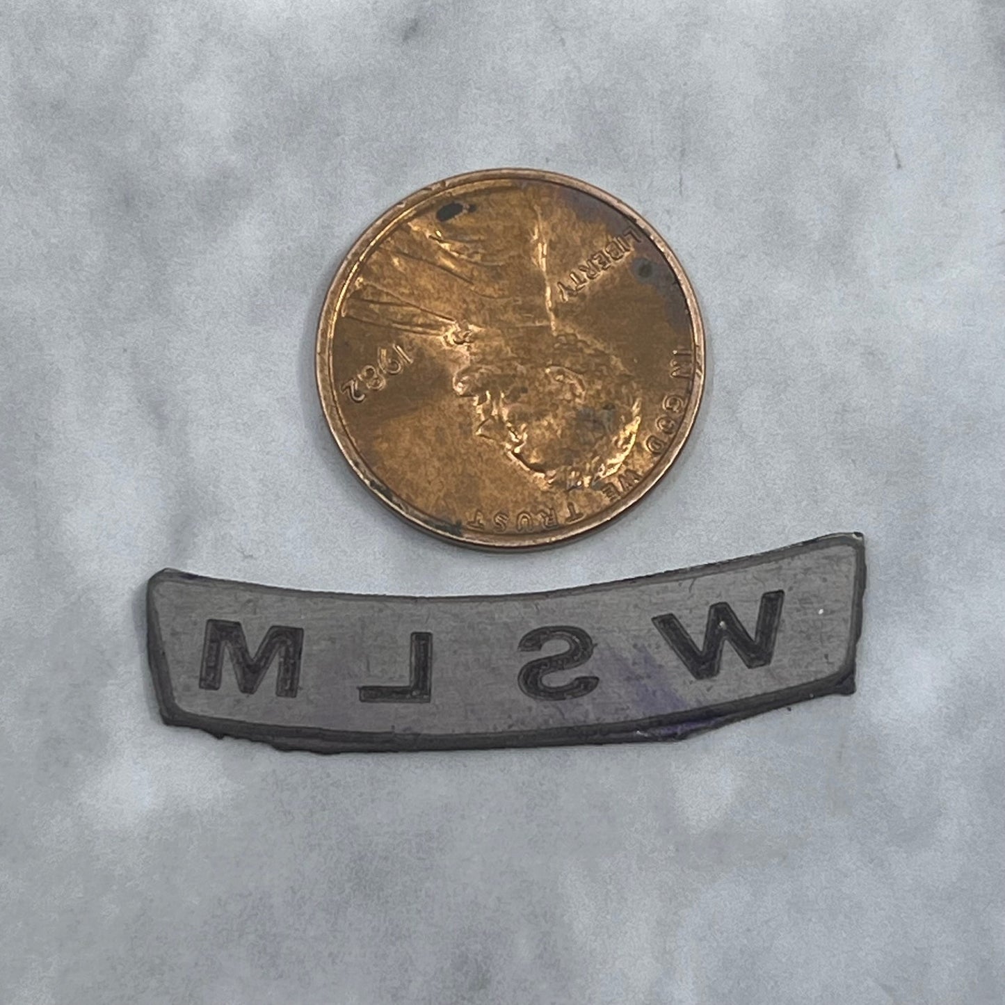 Vintage Letterpress Printers Block Plate TV Radio Call Letters WSLM SE842