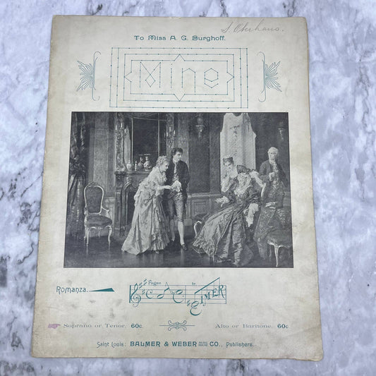 Mine - Sheet Music A.C. Eimer to Miss A.G. Burghoff 1897 TJ4