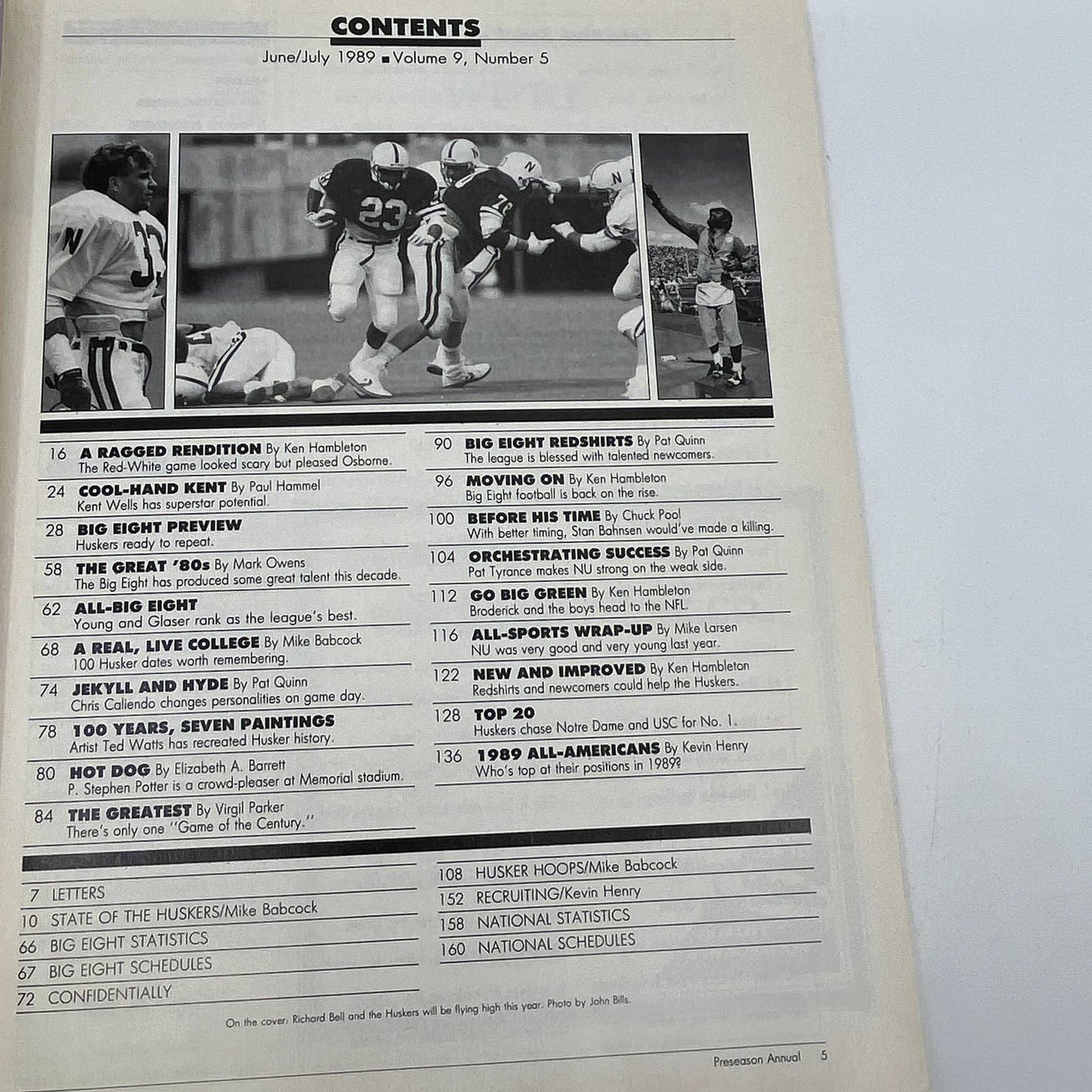 1989 Nebraska Huskers Illustrated College Football Yearbook Magazine TH3