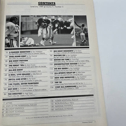 1989 Nebraska Huskers Illustrated College Football Yearbook Magazine TH3