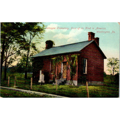 Antique Postcard Lemoyne Crematory Washington PA TD8-P2