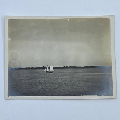 1903 Original Sepia Photograph Lanchas Sailboat Barge off Nautla Mexico AC7