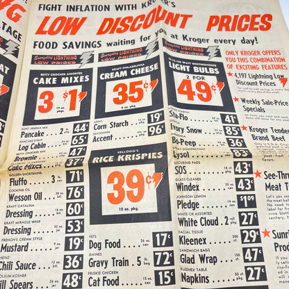 1969 Kroger Grocery Store Newspaper Weekly Ad Marinette WI TF9