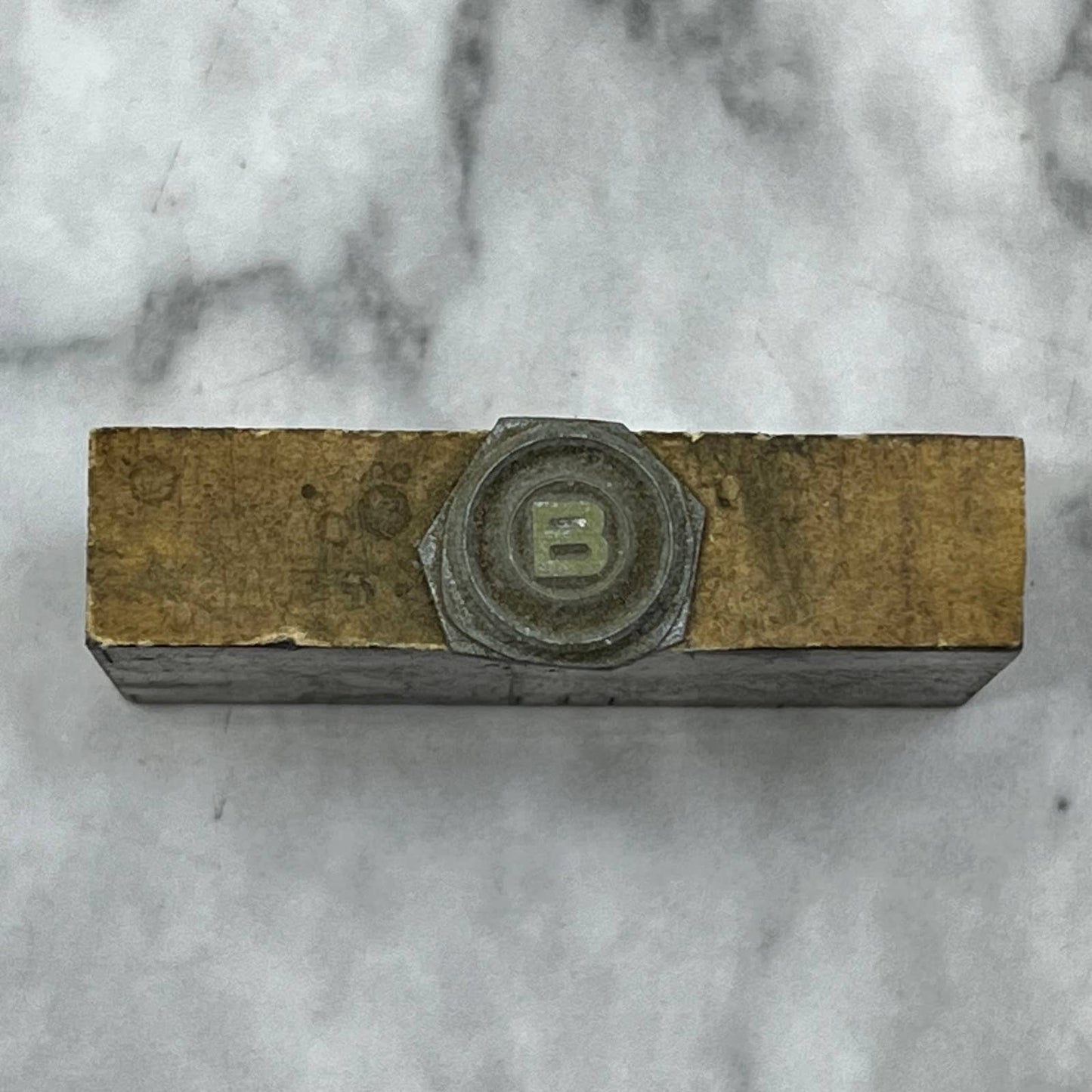 Vintage Printing Letterpress Printers Block Plate “B” Monogram Logo TJ511