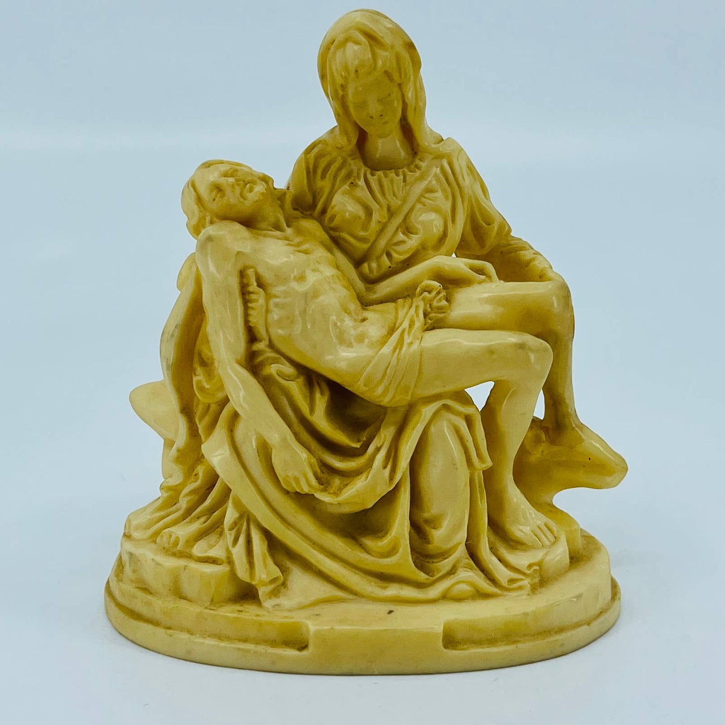 PIETA Mary Cradling Jesus Sculpture Figurine Resin by A. Santini ITALY 4” TB7