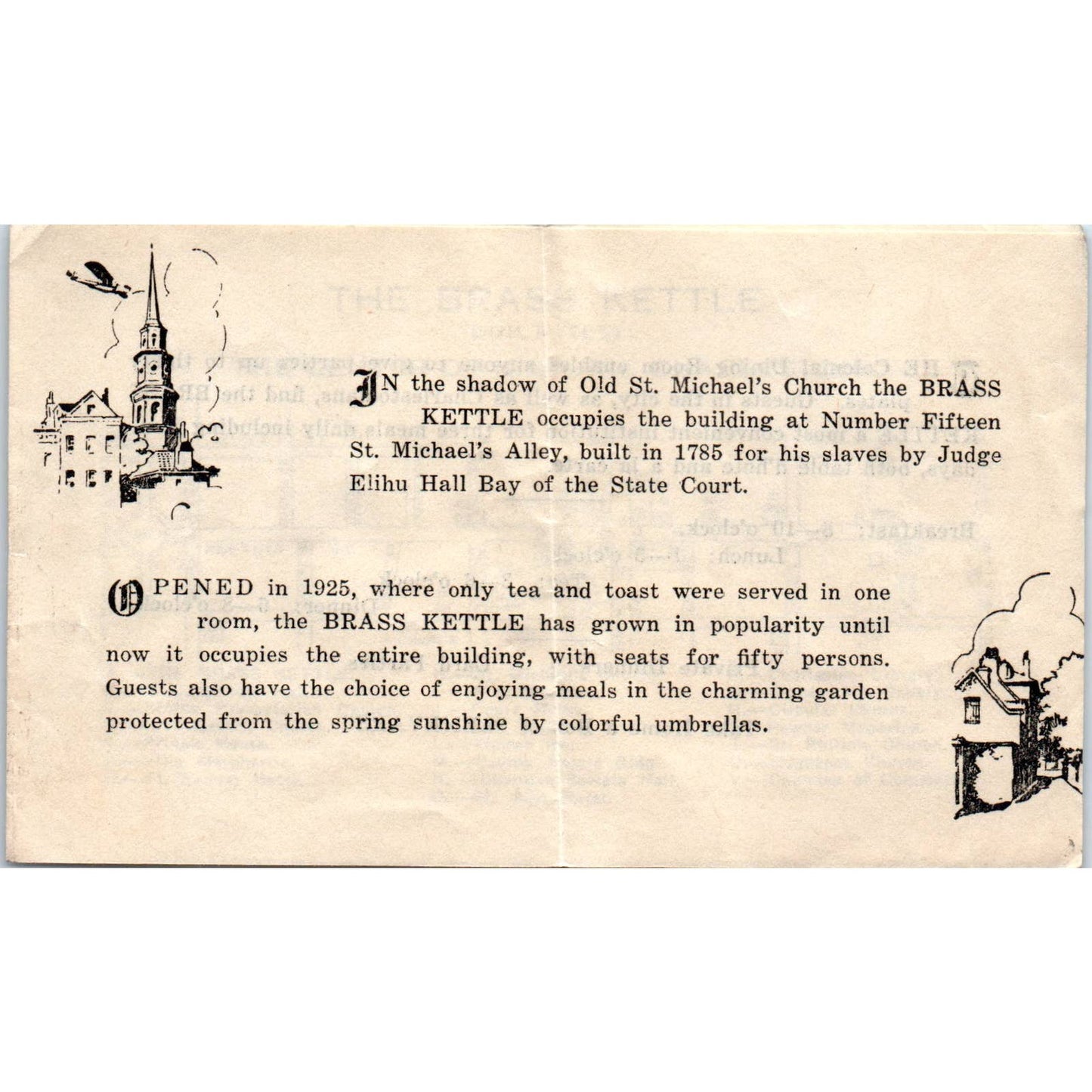 The Brass Kettle Dining Room Charleston SC Leaflet TJ9-PG7