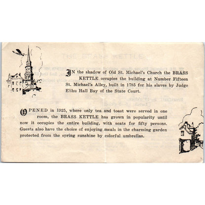 The Brass Kettle Dining Room Charleston SC Leaflet TJ9-PG7