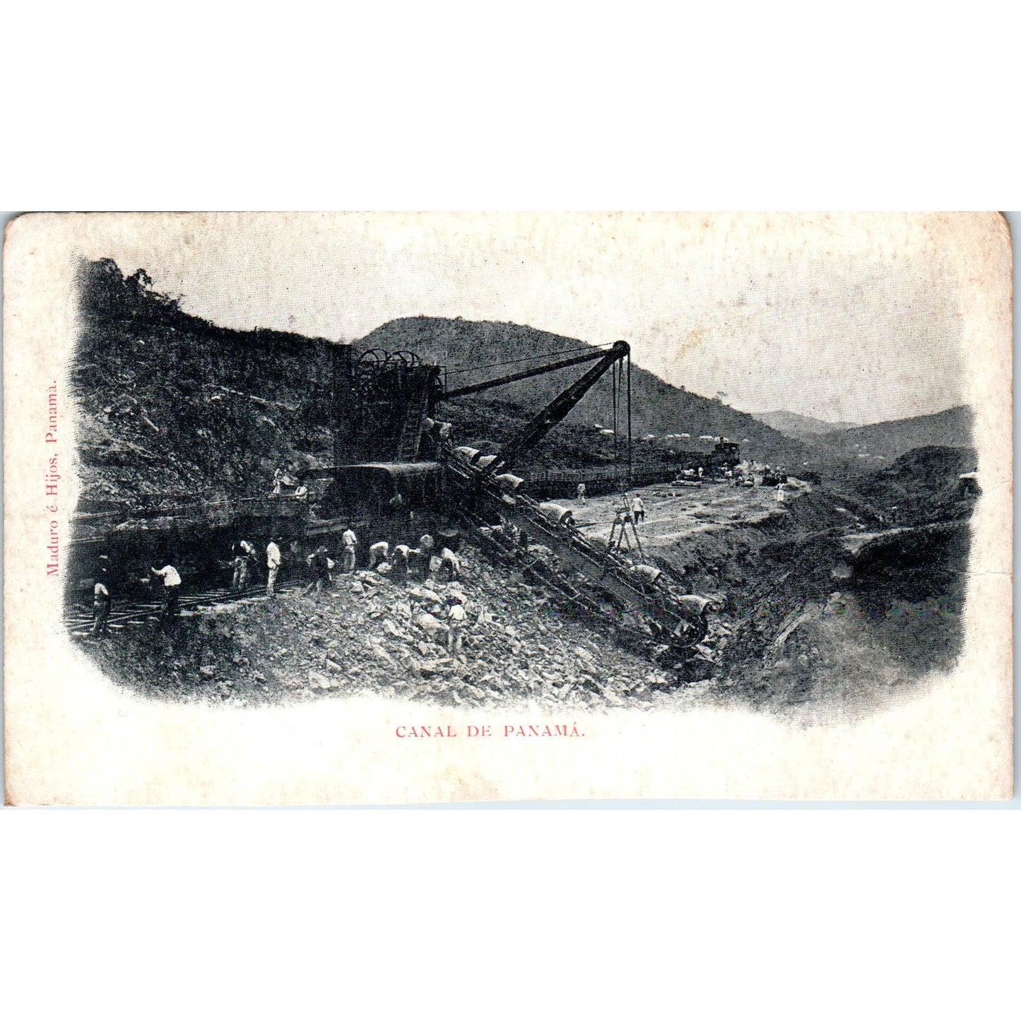 Building the Panama Canal - Canal De Panama - Original RPPC Postcard TJ7-RP3
