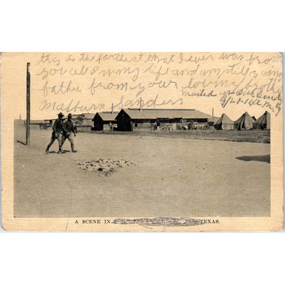Army Base in Texas 1910 - Original Postcard TJ7-RP1